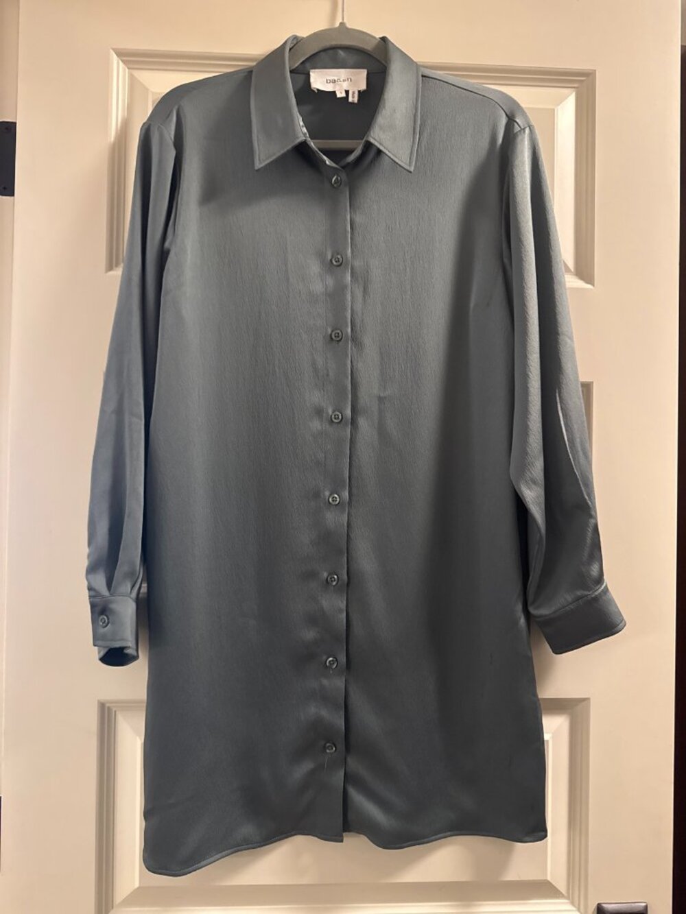 ba&sh Slate Gray Button Down Shirt Long Sleeve Size S